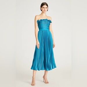 AMUR Giada Pleated Strapless Dress